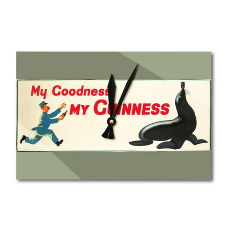My Goodness My Guinness Vintage Poster (artist: Gilroy) UK c. 1935 (Acrylic Wall Clock)