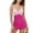 Hot Pink, variant on BUIGTTKLOP Women 1 Piece Swimsuits Built in Bra Swim Dress Belly Control Bathing Suits V Neck Ruffle Skirt Swimwear