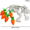 thumbnail image 3 of Todaioua White Rabbit Carrot String Light, LED Easter Fairy Light with LED Rabbit Carrot Lights, Easter String Lights for Kids Bedroom Garden Wall Home Easter Decorations, 3 of 8