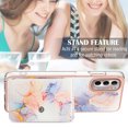 thumbnail image 5 of For Motorola Moto G Stylus 4G 2022 Marble Patterned Case with Card Holder, Back Folio Kickstand PU Leather + Soft Crystal Bumper Edge, Magnetic Clasp Back Cover,Marble #1, 5 of 6
