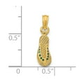 thumbnail image 4 of Auriga Fine Jewelry 14K Yellow Gold 3D W/ Green Enamel Single Flip-Flop Pendant for Women (Length - 19.85mm), 4 of 4