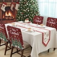 thumbnail image 4 of Merry Christmas Chair Covers Set of 4 Vintage Xmas Trees Stars Winter Snowflakes Red Black Plaid Chair Back Covers Stretch Removable Washable Slipcovers Protector for Dining Room Kitchen Party Decor, 4 of 5
