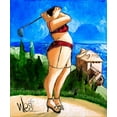 thumbnail image 2 of West, Ronald 15x17 Black Ornate Wood Framed with Double Matting Museum Art Print Titled - Golf Driving, 2 of 4