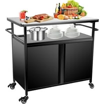 Sedeke 31" H Grill Cart with Storage - Outdoor BBQ Prep Table, Lockable Wheels & Magnetic Cabinet for Patio, Backyard, Tailgating