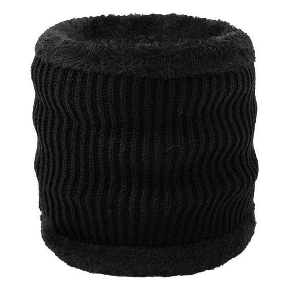 UTSJKR Men Women Winter Warmer Scarf Fleece Lined Neck Warmer Thick Cozy Warm Knit Scarf Cold Weather Scarves Black