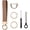 Brown, variant on Keychain for Women Men, Woven Wrist Key Chain with 3 Key Rings, D Ring, Cute Wrist Lanyard for Car Keys