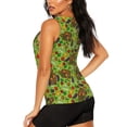 thumbnail image 3 of Xecao Carrot Eggplant print women's scoop neck, loose-fit workout tank tops for the gym., 3 of 9
