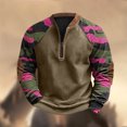 thumbnail image 5 of LEBONYARD Men's and Big Men’s Raglan Crewneck Tee,Men's Camouflage Print Half Zipper Long Sleeved Top Long Sleeved Round Neck Top/shirt Camouflage M, 5 of 5