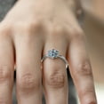 thumbnail image 2 of Rosec Jewels Natural Aquamarine Flower Promise Ring - Blue Flower Ring for Women - AAA Quality - Ready to Gift, 18K White Gold, US 8.50, 2 of 6