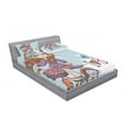 thumbnail image 3 of Retro Bedding Set with Sheet & Covers, Cartoon Girl Image with French Hat and a Bike with Flowers Children Image, Printed Bedroom Decor 2 Shams, 4 Sizes, Purple Grey and White, by Ambesonne, 3 of 3