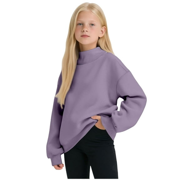 Gubotare Baby Girl Long Sleeve Sweatshirt Infant Toddler Baby Boy Girl Sweatshirt Long Sleeve Crewneck Pullover Sweater Top Size 3T 4T (Purple,3-4 Years)