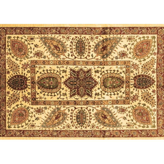 Ahgly Company Indoor Rectangle Abstract Brown Modern Area Rugs, 7' x 9'