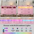 thumbnail image 4 of FANRAL 4 Drawers Dresser & Open Shelf for Bedroom,Modern Wooden Chest of Drawers with LED Light,Storage Organizer Dresser for Closet,Pink Dresser, 4 of 7