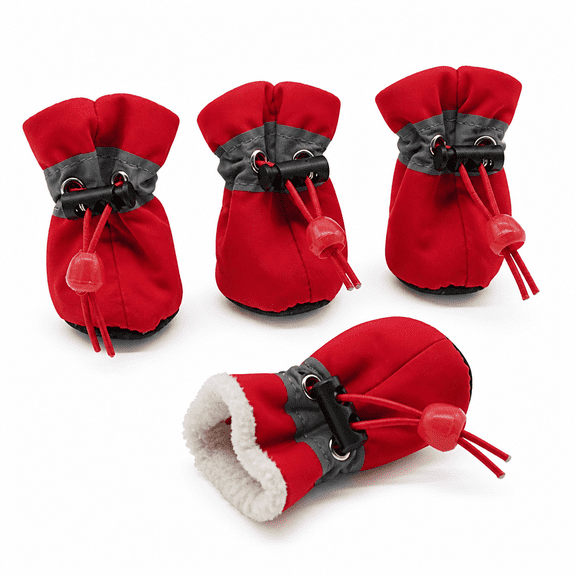 ELORIAH 2026 New 4Pcs/Set Waterproof Winter Pet Dog Shoes Anti-Slip Rain Snow Boots Footwear Thick Warm for Small Cats Dogs Puppy Dog Socks Booties