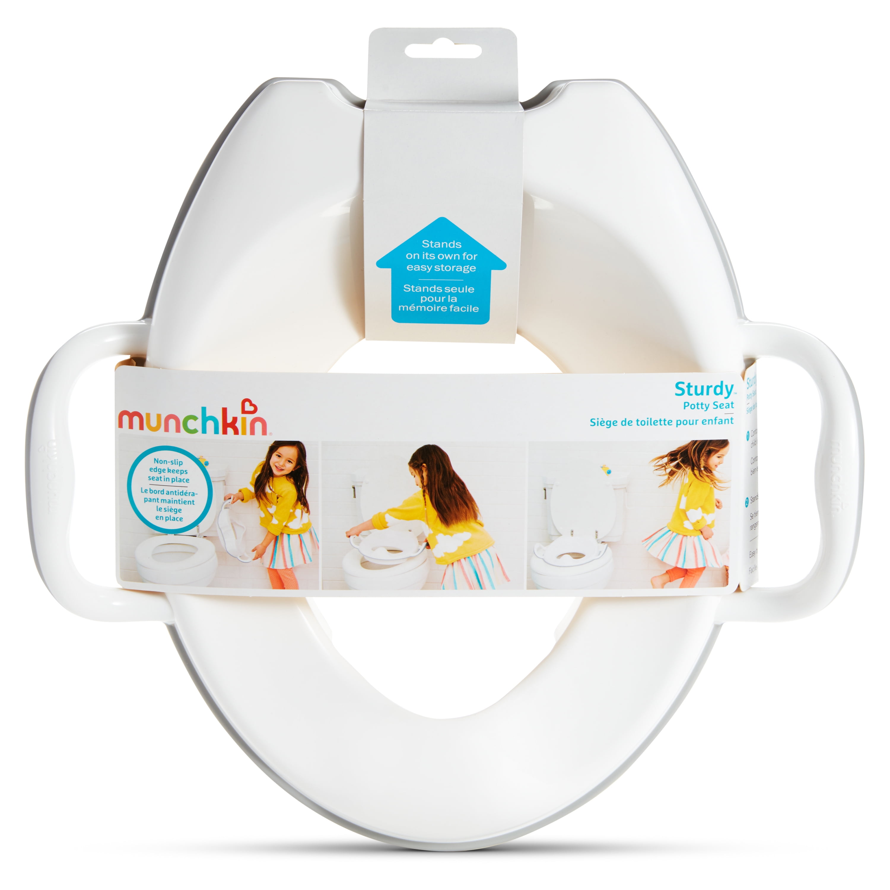 Munchkin® Sturdy™ Toddler Potty Seat, Built-in Handles, White, Unisex