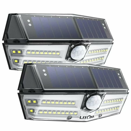 LITOM Premium 40 LED Solar Lights Outdoor, IP67 Waterproof Wireless Solar Motion Sensor Lights(White Light), 270°Wide Angle, Easy-to-Install Security Lights...