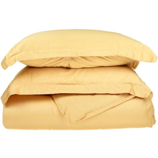 530 Thread Count Egyptian Cotton Full/ Queen Duvet Cover Set Solid Gold