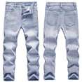 thumbnail image 3 of Ardorlove Jeans en Denim Extensible Skinny Coupe Ajustée Déchirés et Usés pour Garçon Pantalon Coupe Droite Jeans en Denim Lavé, 3 of 8