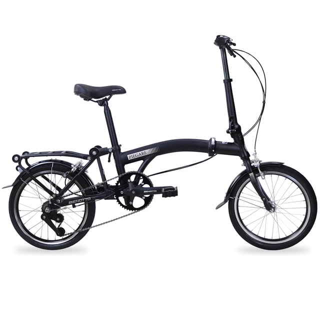 Bicicleta BENOTTO Plegable PIEGARE R16 3V Aluminio Frenos V Negro