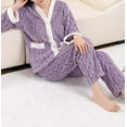 thumbnail image 5 of Women Pajamas Set Long Sleeve Button Down Sleepwear 2 Piece Loungewear Soft Cotton Pjs Set Nightwear Lounge Outfit, 5 of 6