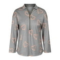 thumbnail image 4 of Gvmfive Women Long Sleeve Lapel 1/2 Zip Up Sweatshirt Heart Printed Casual Pullover Tops Blouse, 4 of 4