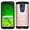 Pink, variant on Motorola Moto G7 Power / XT1955 / Supra Dual layer Metal Brushed Shockproof Armor Hybrid Case Cover Black