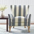 DHP Reva Accent Chair, Living Room Armchairs, Blue Stripe