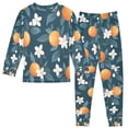 thumbnail image 2 of FORMRS Long Sleeve Top and Pants Pajama Set for Niños 2-Piece Sleepwear, Sizes 18M-8Y, Oranges Pattern, 2 of 6