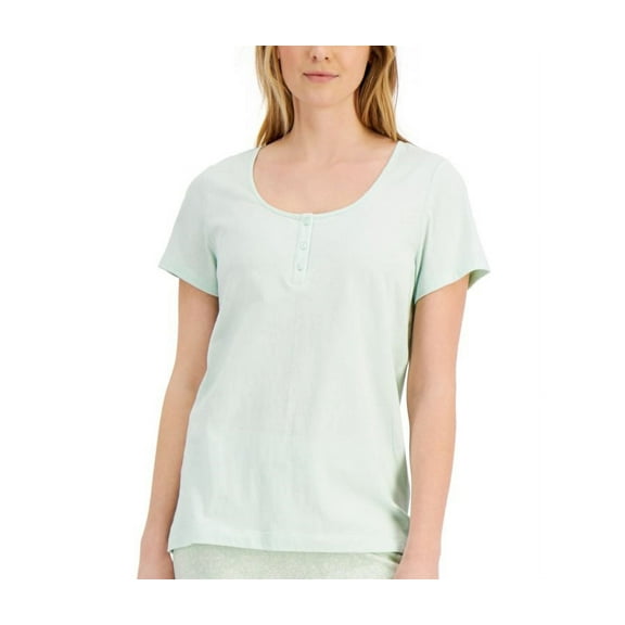 allbrand365 designer Womens Sleepwear Cotton Henley & Shorts Pajama Top Only,1-Piece, XL, Tile