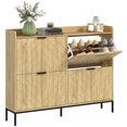 thumbnail image 1 of HOMCOM Armoire à Chaussures Mince, Armoire de Rangement pour Chaussures pour Entrée, Couloir, Chêne, 1 of 10