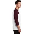 thumbnail image 3 of Port & Co Adult Male Men Heather Long Sleeves T-Shirt Wht/Ath Maroon Medium, 3 of 6