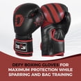thumbnail image 3 of DEFY Marvelous Boxing Gloves - Ideal for Men & Women, Muay Thai, Kickboxing, MMA, Black/Red, 14 oz, 3 of 5