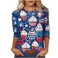 thumbnail image 2 of Ayolanni Women's Tops on Clearance under 5 3/4 Sleeve The Fourth of July Blouses Teen Girls Shirts S, 2 of 5