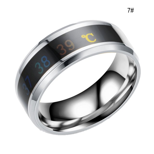 Couple Rings Delicate Ring Smart Sensor Body Temperature Smart Sensor Small Lightness Finger Jewelry Wedding Women Engagement Silver 7#