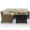 thumbnail image 3 of Afuera Living 4-Piece Wicker / Rattan Fire Pit Sectional Set in Sand/Brown, 3 of 8