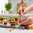 thumbnail image 2 of GUSTO [200 Count] Cocktail Picks & Food Toothpicks - 4.7 Inch Wooden Pick Skewers for Drinks & Appetizers - Fancy Assorted Colored Pearl, 2 of 7