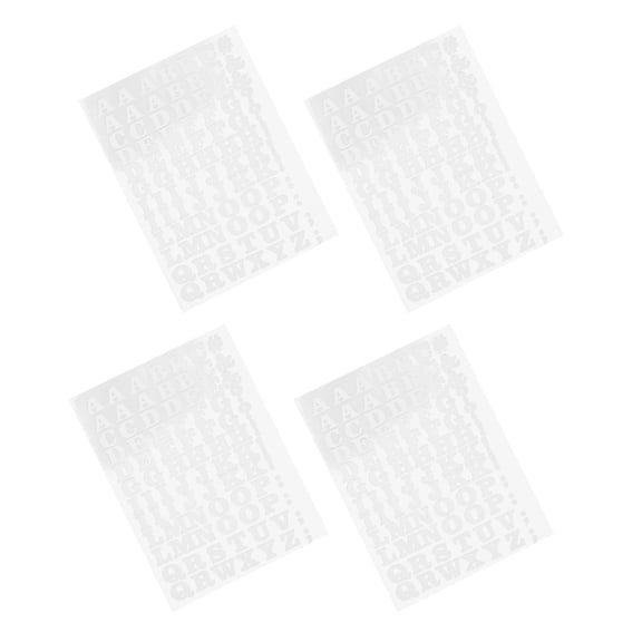 AURARMLET 4Pcs White Iron-On Letters for Clothing Heat Transfer Vinyl for T-Shirts Hats Backpacks Crafts