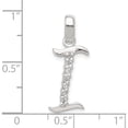 thumbnail image 4 of Sterling Silver Cz Letter I Initial Pendant Made In India qc6525i, 4 of 5