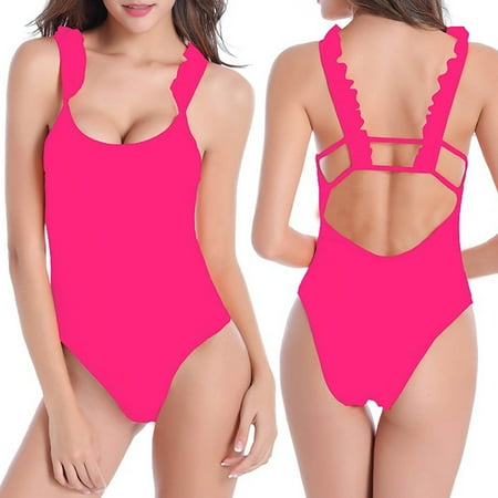 POROPL Swim Suits for Women 2025 One Piece Bikini Halter Top Bandeau Swim Cami Lace Swim Size M-2XL