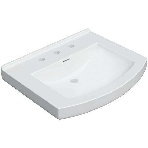 Proflo PF7008WH Otter Creek 24" Rectangular Vitreous China Pedestal Bathroom Sink - White