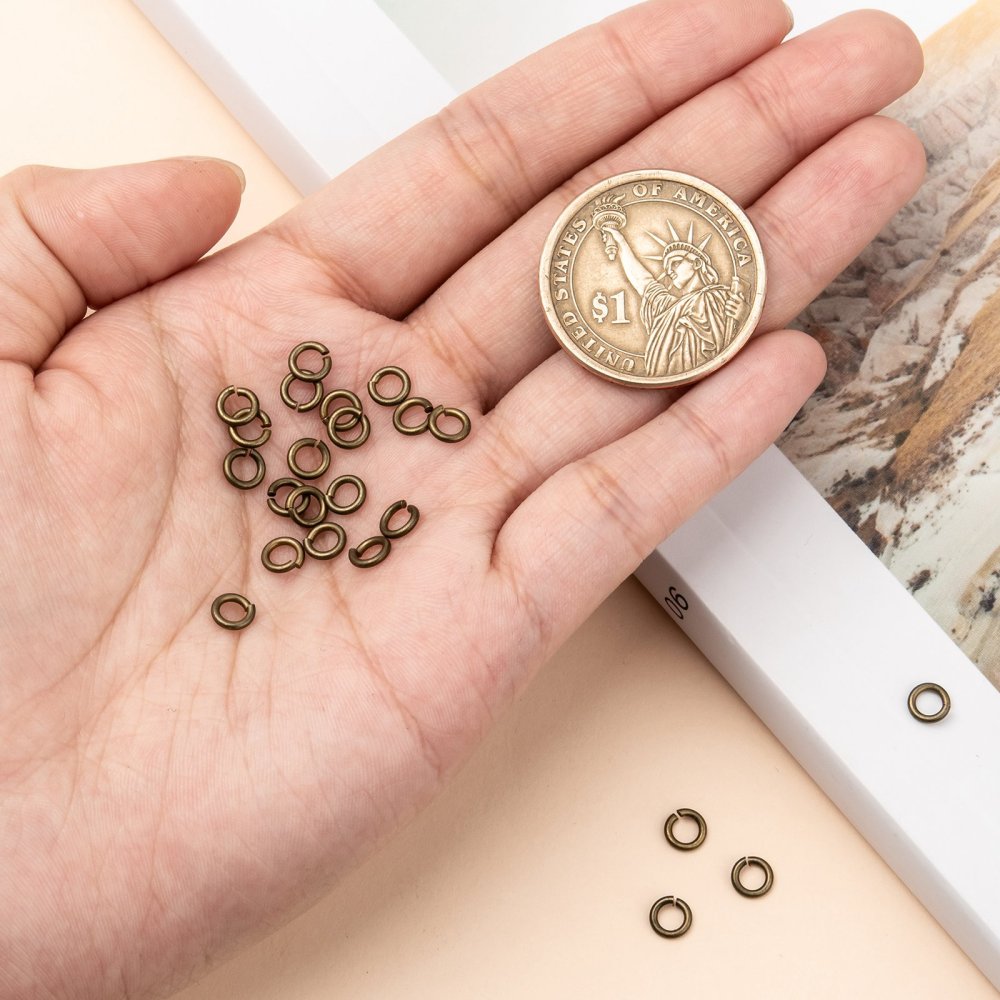 Open Jump Rings Brass Jump Rings Cadmium Free & Lead Free Bronze 5x1mm 18 Gauge Inner Diameter: 3mm about 6000pcs/500g
