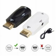 Gold-Plated HDMI to VGA Converter Adapter for PC, Laptop, DVD, Desktop and other HDMI Input Devices - Black