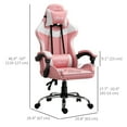thumbnail image 3 of Vinsetto Racing Gaming Chair with Lumbar Support, Head Pillow, Swivel High Back Recliner Gamer Desk Chair for Office, Pink, 3 of 10