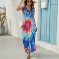 thumbnail image 5 of Colorful Swirls Tie-dye Sleeveless Dress Female Clothing Dress Women Summer 2025 Dress, 5 of 6