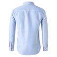 thumbnail image 4 of Vertical Stripe Long Sleeve Shirt for Men Button Down Collar Dress Shirt Slim Fit Business Casual Shirt Blue 3XL, 4 of 4