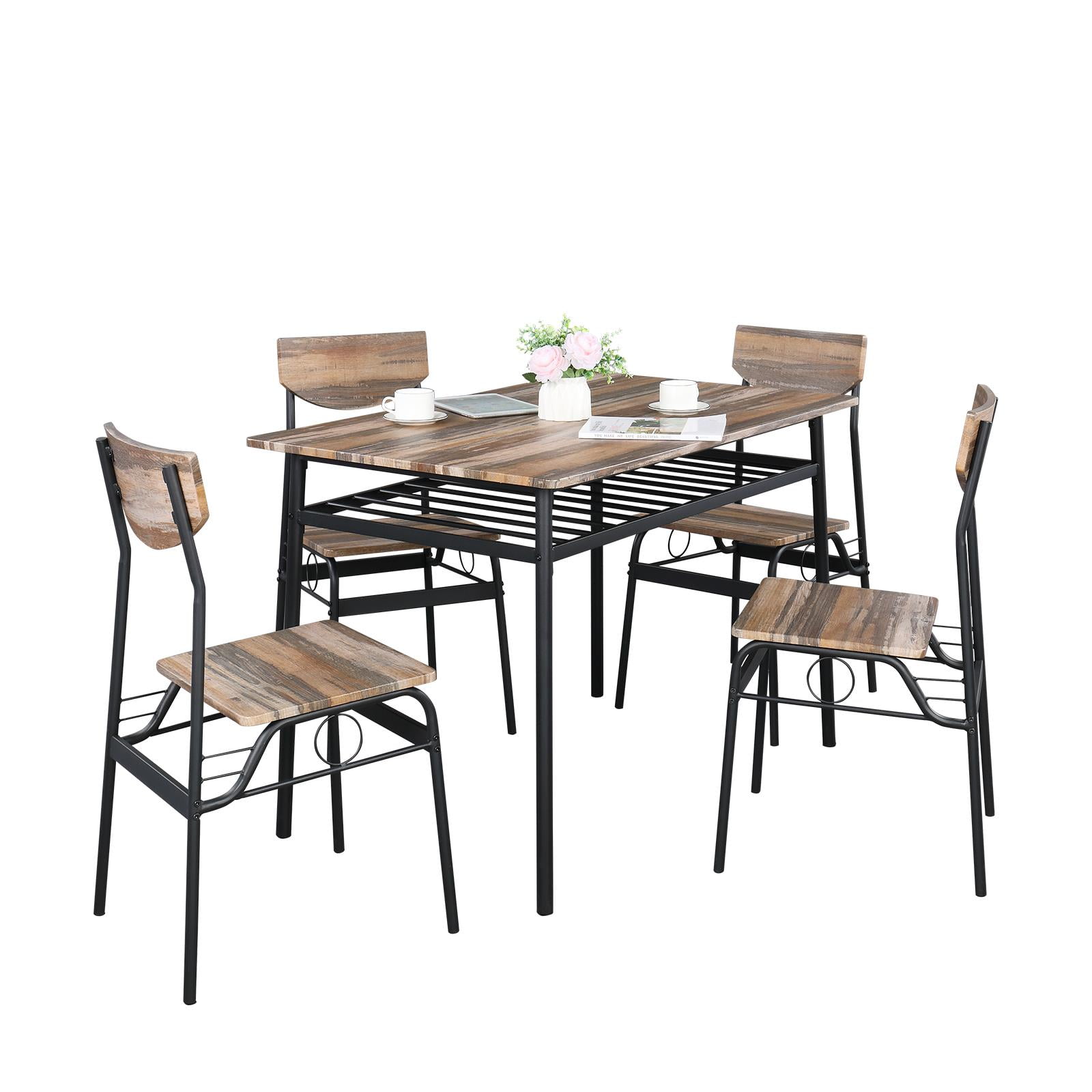 UBesGoo 4 Person Dining Room Set, Dining Table Set with 4 Chairs