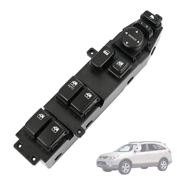 Power Window Master Switch Assembly-Left Driver Side Compatible with Hyundai Veracruz 2007 2008 2009 2010 2011 2012 93570-3J000 3.8L Main Switch Black