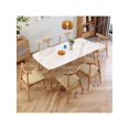 thumbnail image 4 of Solid Wood Stone Plate Dining Tables and Chairs Set White Wax Wood Color Modern Household Small Apartment Restaurant DiningTable My Lux Decor Round, 4 of 18