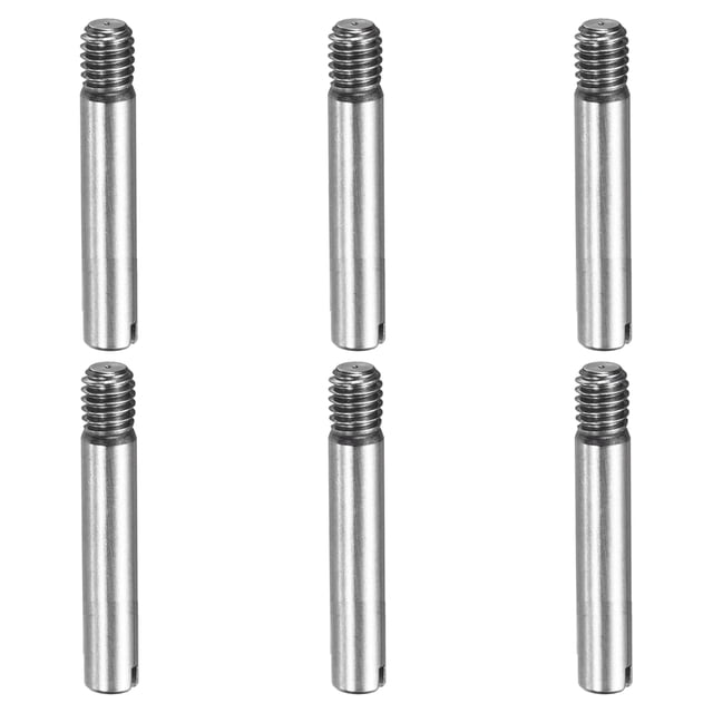 6 Pcs M4 x 20mm Slotted Cylindrical Pins, 304 Stainless Steel External Thread Locating Parallel Pins
