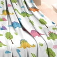 thumbnail image 3 of Colorful Dinosaurs Trees Mountains Pattern Blanket,Comfortable Soft Lamb Wool Throw Blanket,All Season,Warm Lightweight Blankets for Sofa Bed Couch Living Room Chair,30"x40", 3 of 4